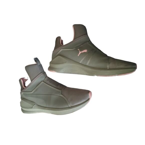 PUMA Fierce NBK Naturals Hunter Green Cameo Brown Pink Kylie Jenner Women SZ 7 - Picture 6 of 8